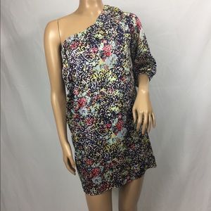 Honey Punch one shoulder tunic dress blue sz Small